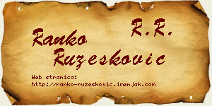 Ranko Ružesković vizit kartica